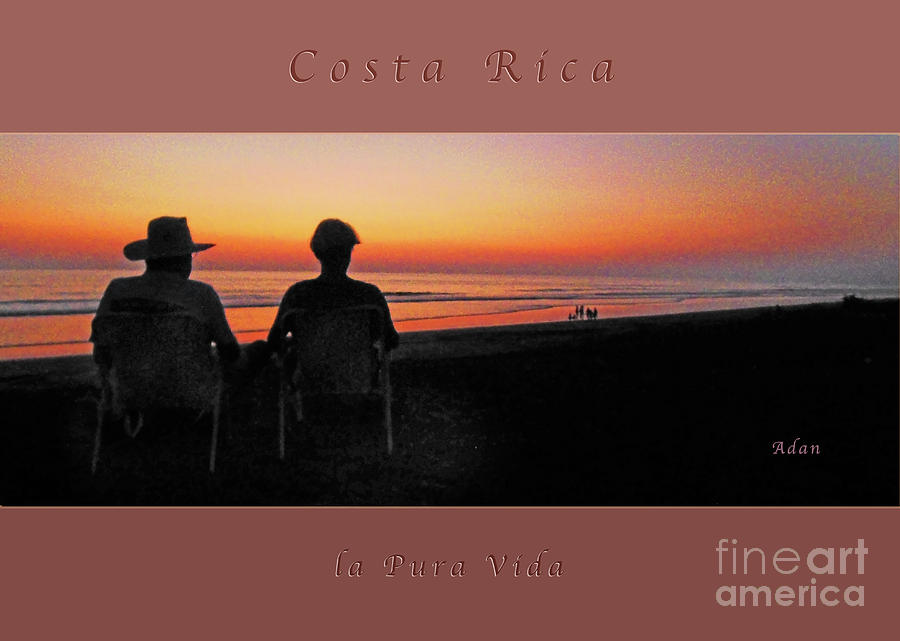 la Casita Playa Hermosa Puntarenas Costa Rica - Sunset Happy Couple Panorama Greeting Card Bold Photograph by Felipe Adan Lerma