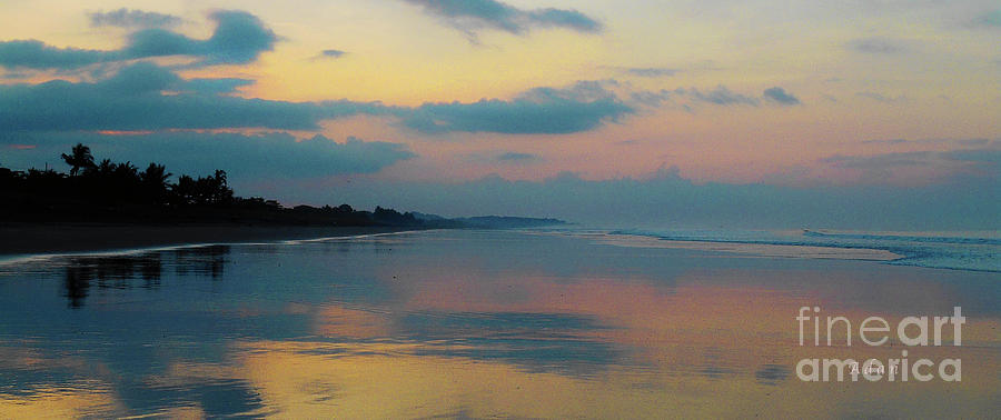 la Casita Playa Hermosa Puntarenas - Sunrise One - Painted Beach Costa Rica Panorama Photograph by Felipe Adan Lerma