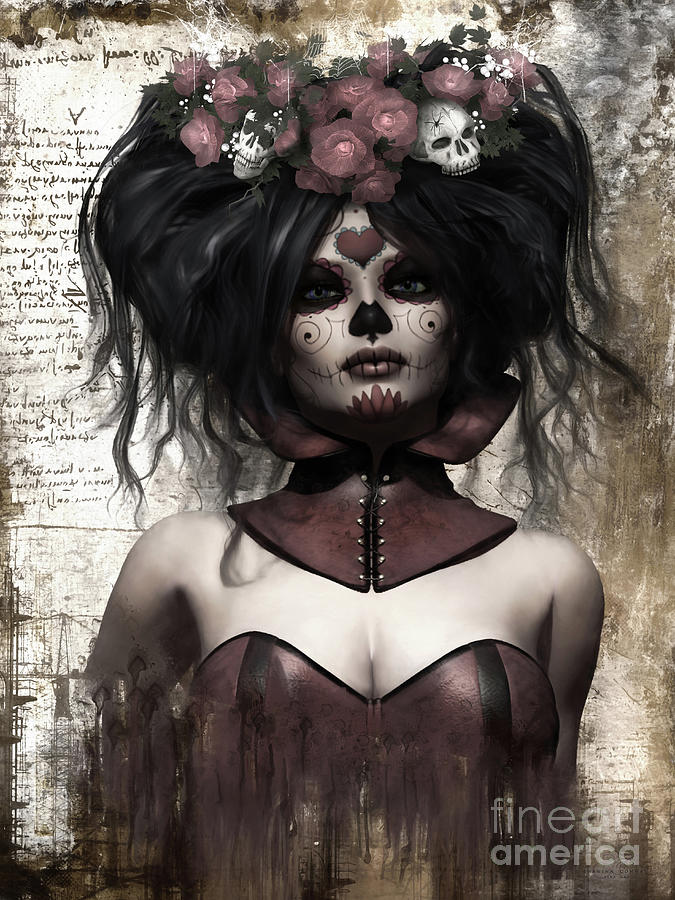 Skull Digital Art - La Catrina by Shanina Conway