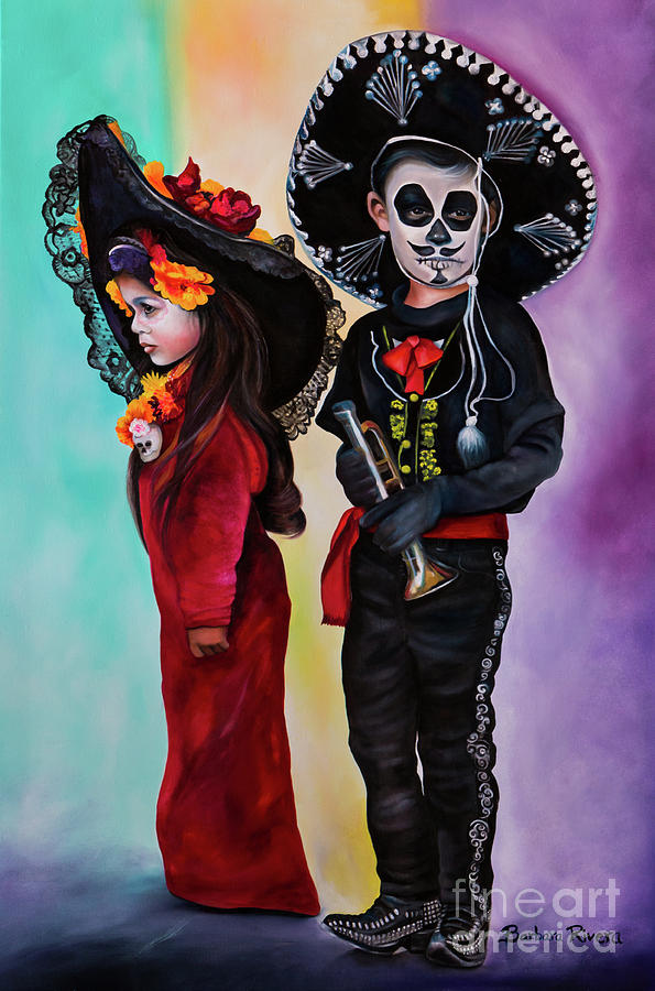 La Catrina y El Charro Painting by Barbara Rivera