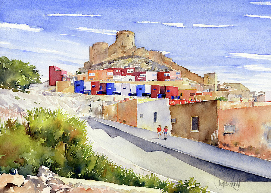 Castle Painting - La Chanca Almeria by Margaret Merry