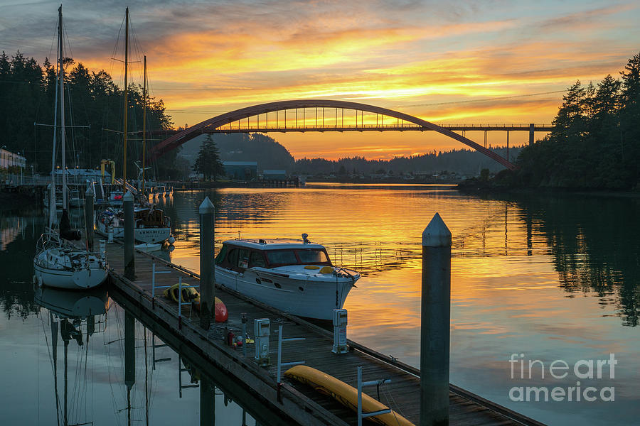Sunset Photograph - La Conner Swinomish Channel Sunset Serenity by Mike Reid