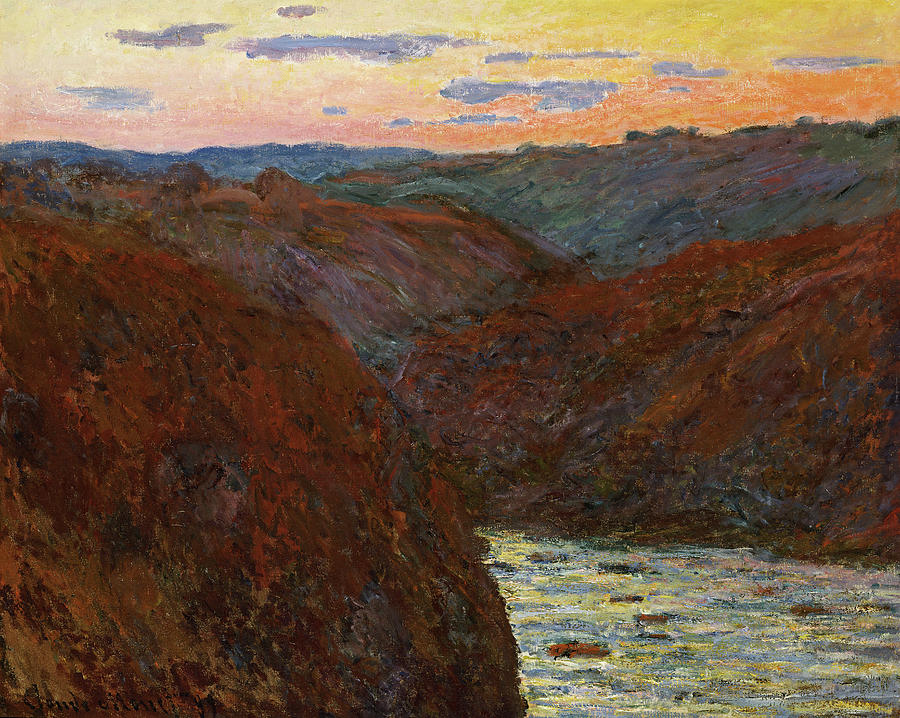 Claude Monet Painting - La Creuse, Sunset by Claude Monet