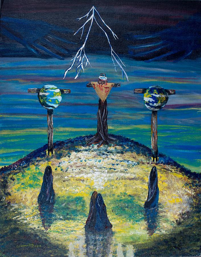 Golgotha Calvary - Place of the Skull Painting by Candelario Cervantez