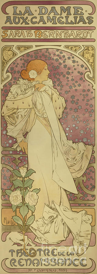 Alphonse Marie Mucha Painting - La Dame aux Camellias by Alphonse Marie Mucha