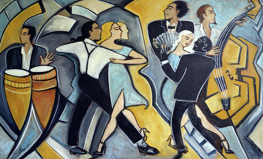La Fraicheur Tango Painting by Valerie Vescovi