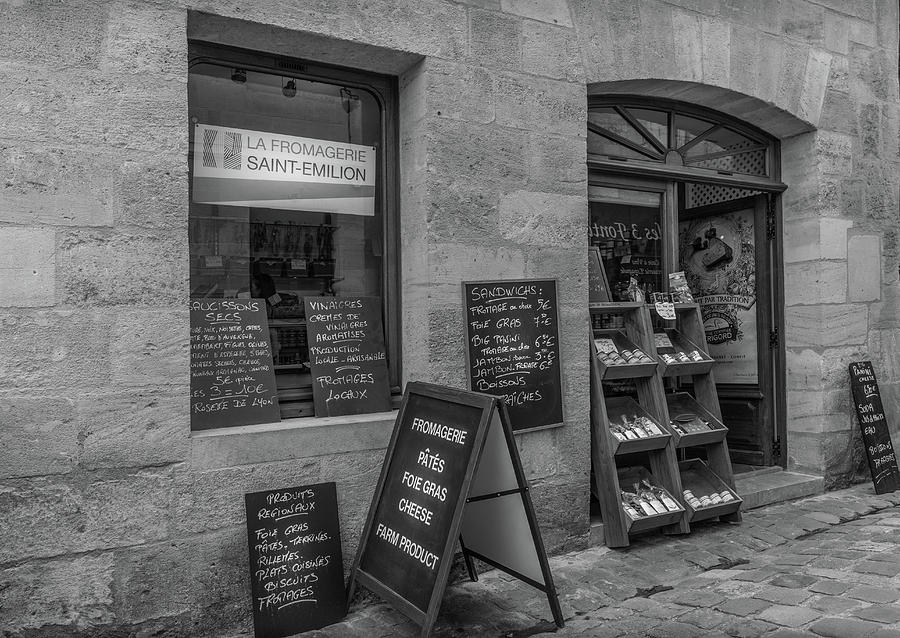 Black And White Photograph - La Fromagerie - The French Cheese Shop by Georgia Clare