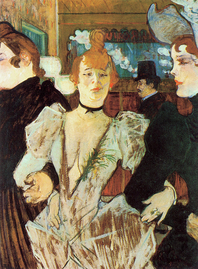 La Goulue Arriving at the Moulin Rouge with Two Women Photograph by Toulouse Lautrec