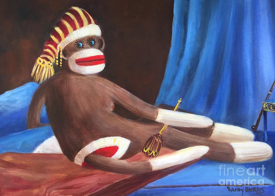 La Grande Sock Monkey Painting by Rand Burns