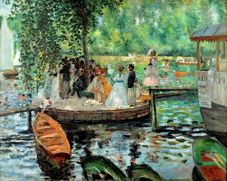 La Grenouillere by Auguste Renoir 1869 Painting by Movie Poster Prints