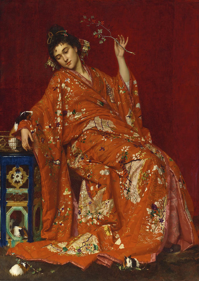 La Japonaise Painting by Emile Villa