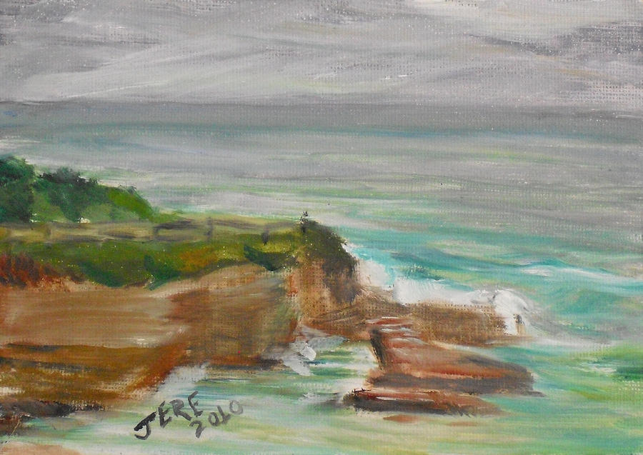 La Jolla Cove 073 Painting by Jeremy McKay