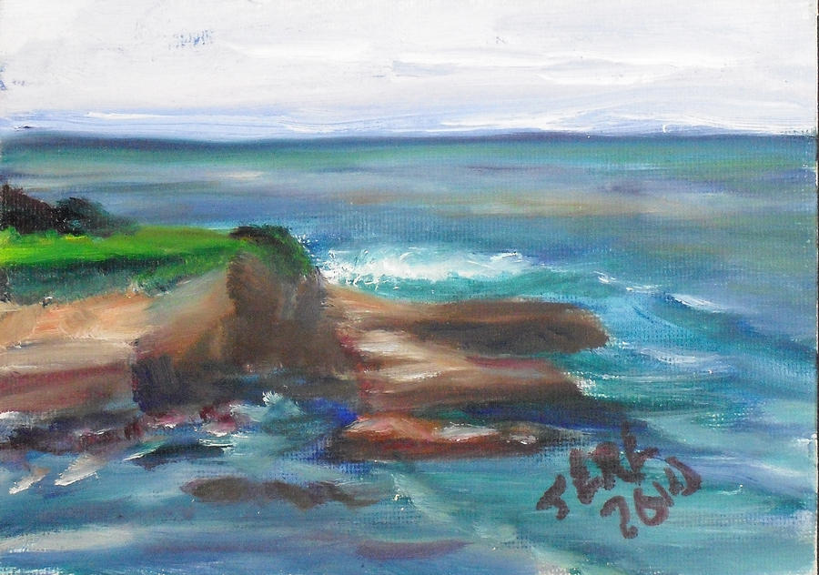 La Jolla Cove 091 Painting by Jeremy McKay