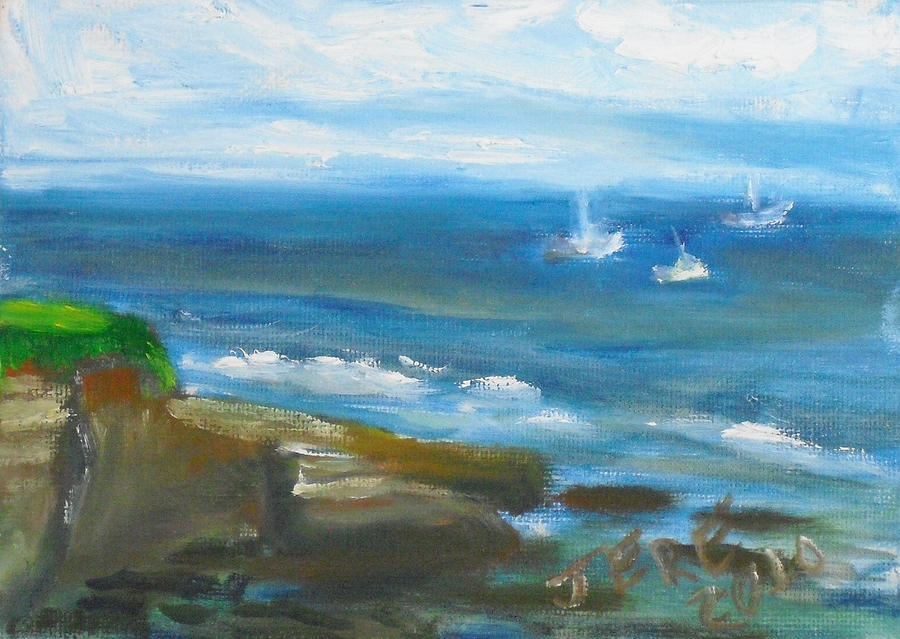 La Jolla Cove 092 Painting by Jeremy McKay