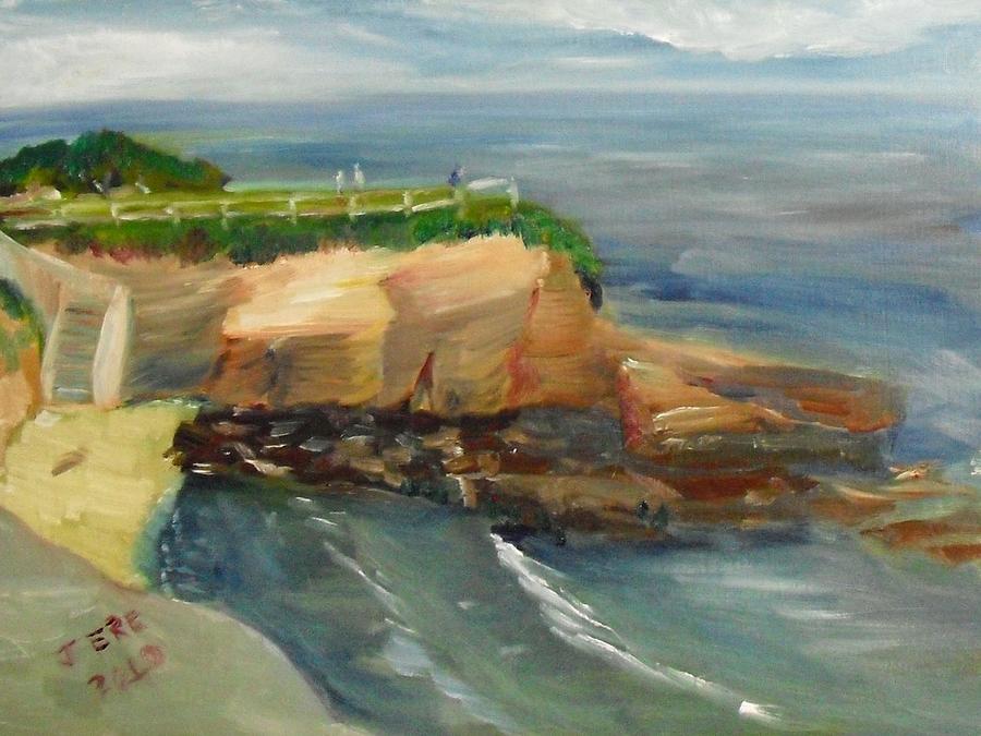 La Jolla Cove Stairway Number 1 Painting by Jeremy McKay