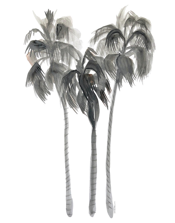 Tree Painting - La Jolla Palms by Roleen Senic