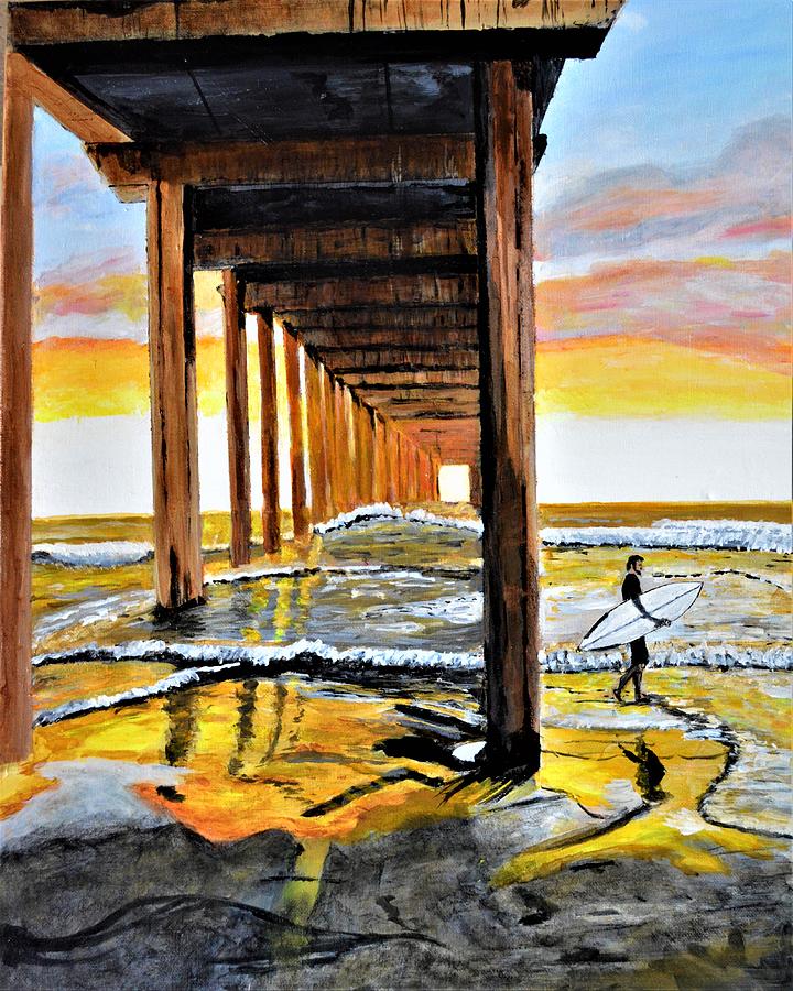 La Jolla Pier Painting by Julie Wittwer