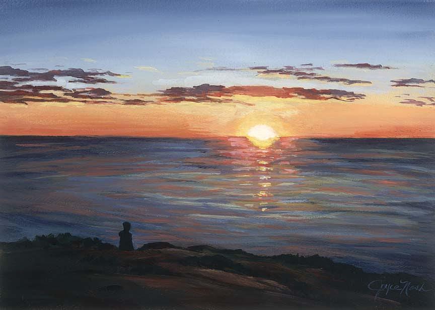 Sunset Painting - La Jolla Sunset by Joyce Nash