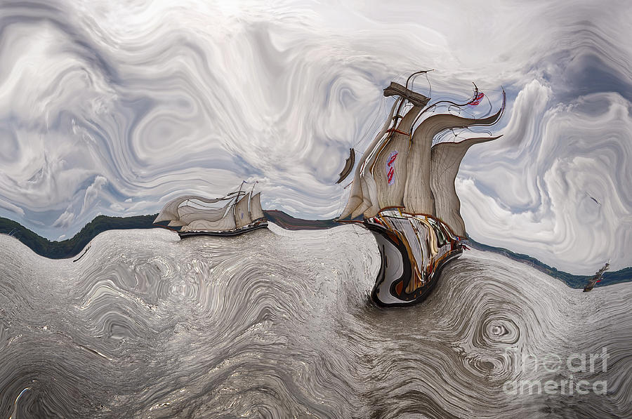 Le Vent dans les Voiles - 51o - Sea Boat Series Digital Art by Variance Collections