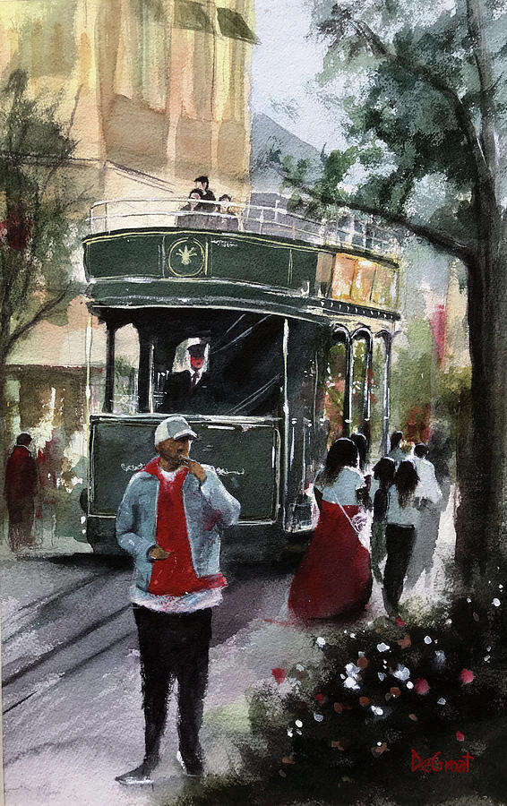 LA Life 4 Trolley Painting by Gregory DeGroat