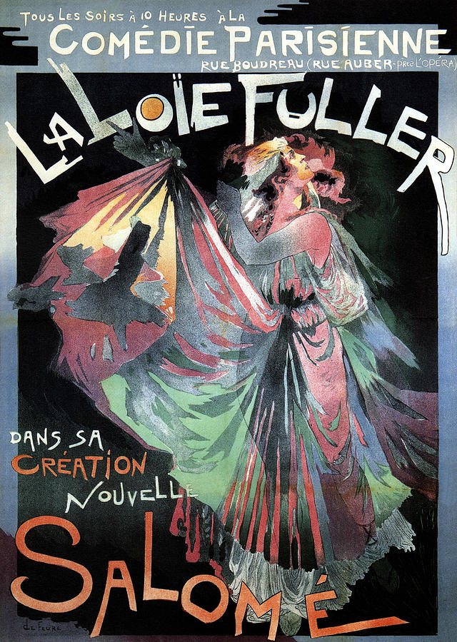 La Loie Fuller Salome - Evolutionised Dance by Using Gas Lighting - Vintage Advertising Poster Mixed Media by Studio Grafiikka