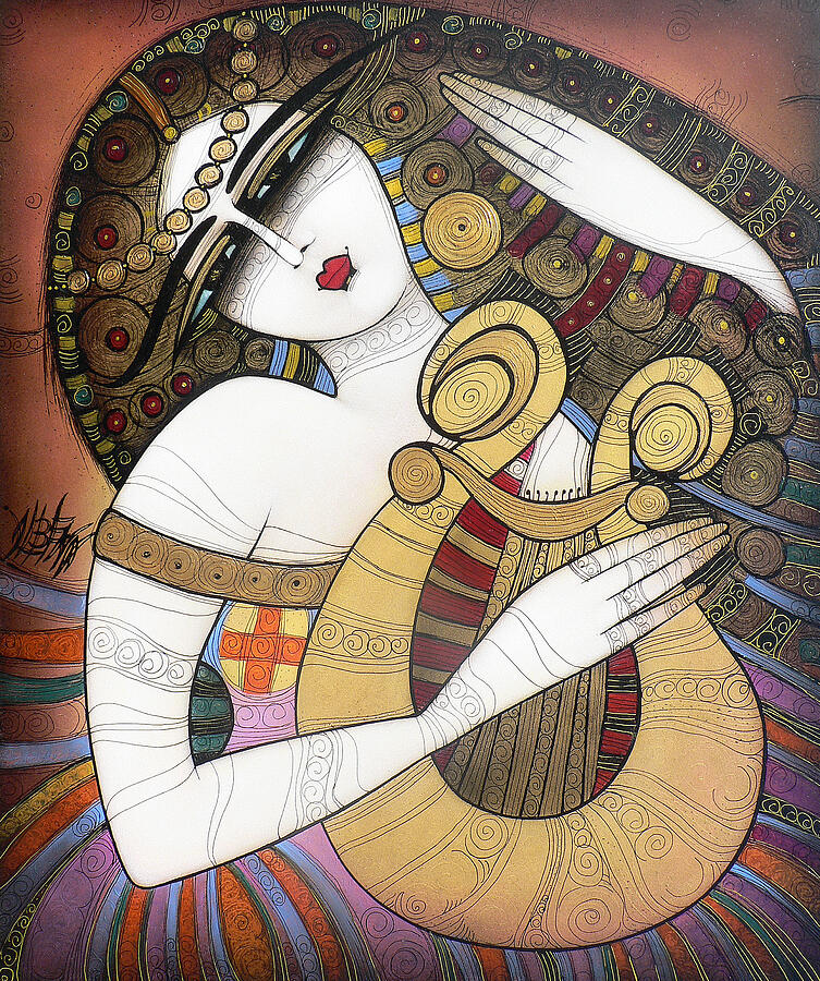 La lyre Painting by Albena Vatcheva