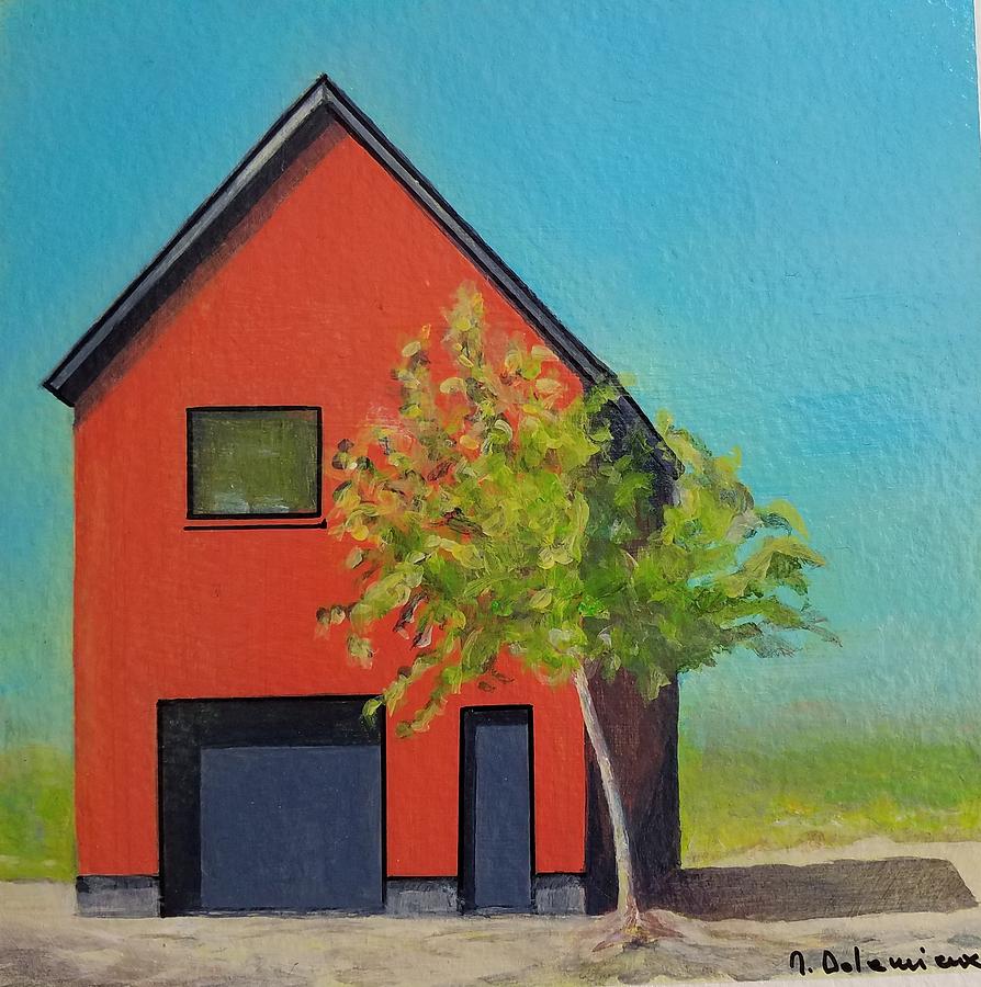 La Maison rouge Painting by Muriel Dolemieux