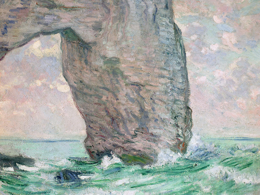 La Manneporte a Etretat Painting by Claude Monet