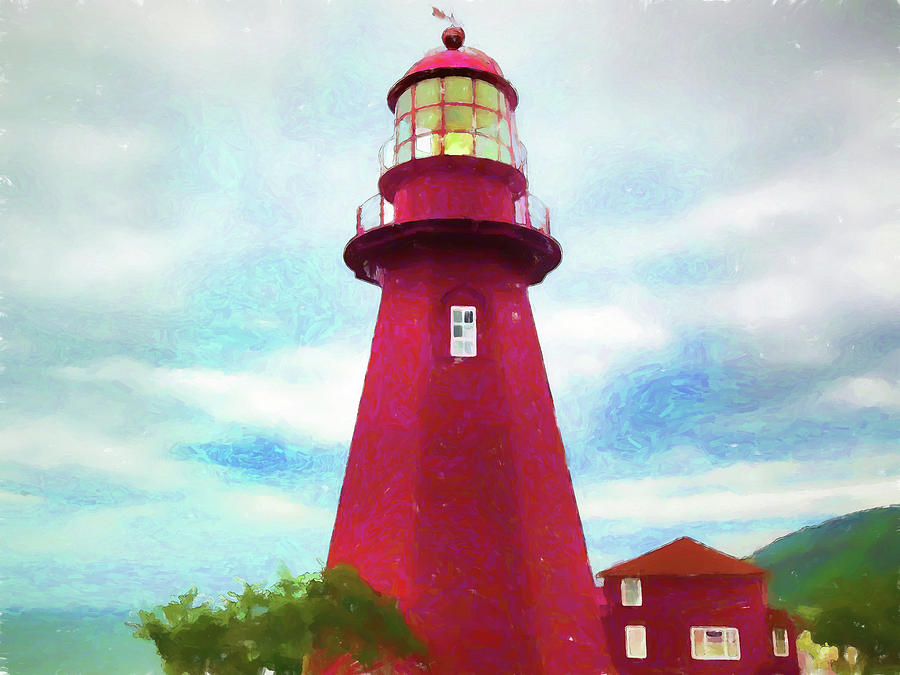 La Martre Lighthouse Digital Art by Susan Lafleur