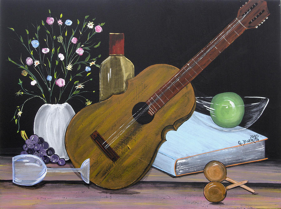 La Musica Por Dentro Painting by Gloria E Barreto-Rodriguez