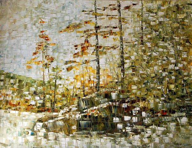 Landscape Painting - La Neige A Precede L Hiver by Claude Noel