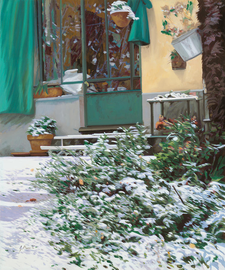 Snow Painting - La Neve A Casa by Guido Borelli
