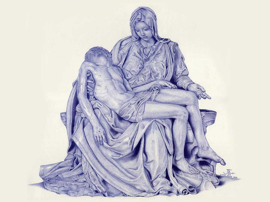La Pieta Drawing by Chito Seno Pixels