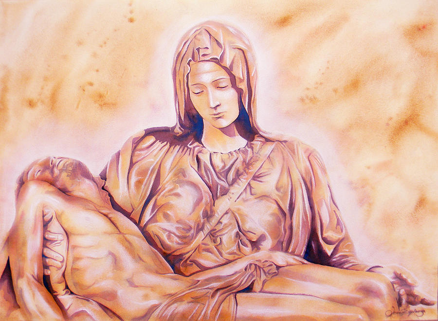 Abstract Painting - LA PIETA by Michelangelo by J U A N - O A X A C A