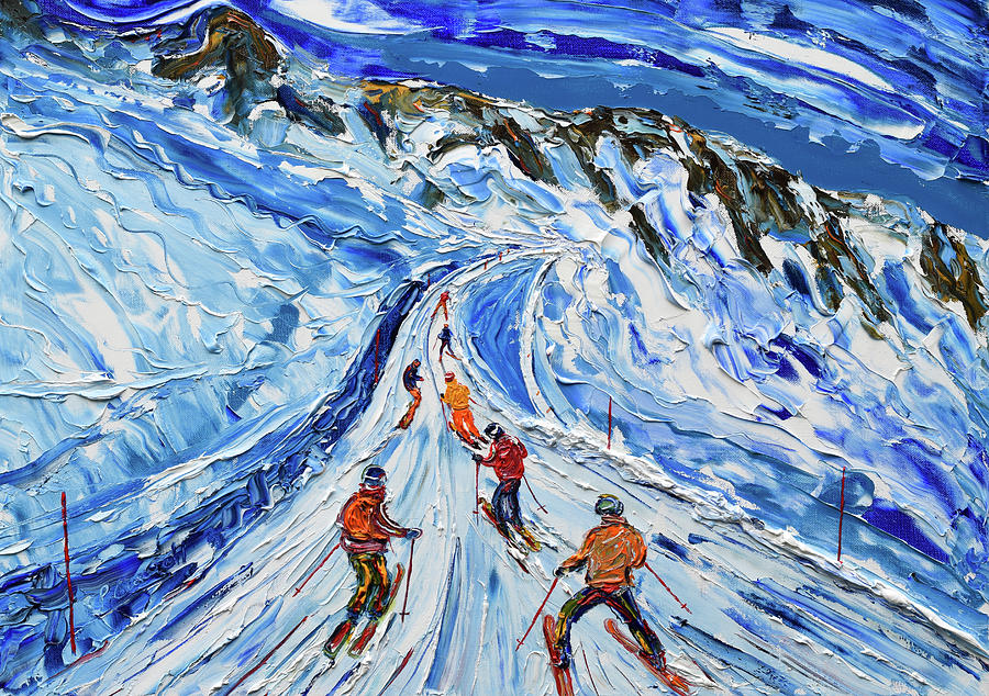 La Plagne Glacier Painting by Pete Caswell