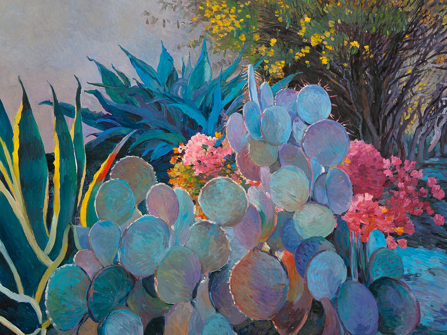 La Quinta Backyard Painting by Judith Barath