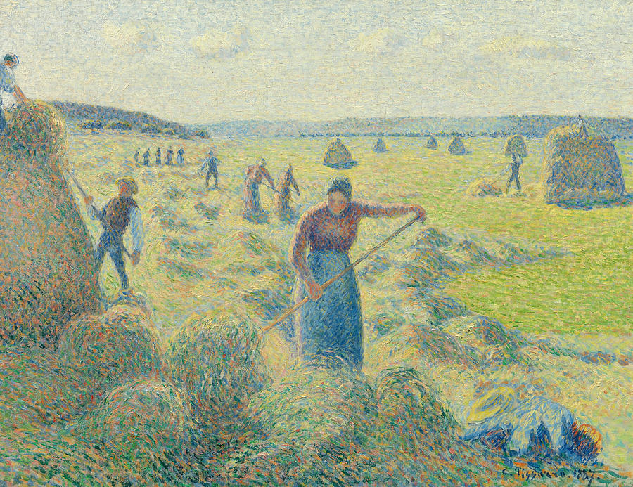 The Harvesting of Hay Eragny  Painting by Camille Pissarro
