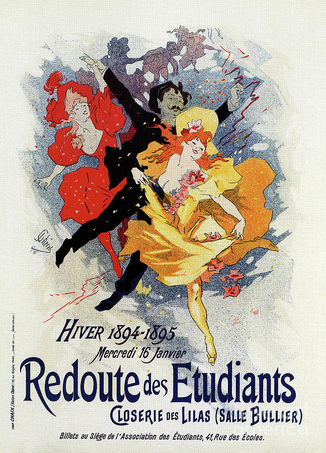 Paris Drawing - La Redoute des Etudiants Cheret 1894 by Heidi De Leeuw