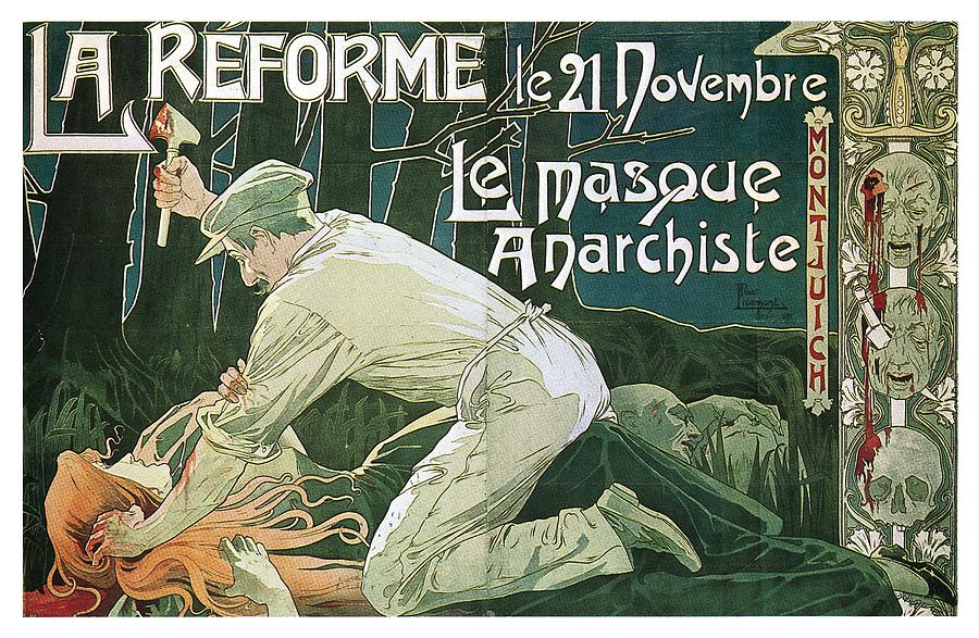 La Reforme - Le Masque Anarchiste - Vintage Advertising Poster Mixed Media by Studio Grafiikka