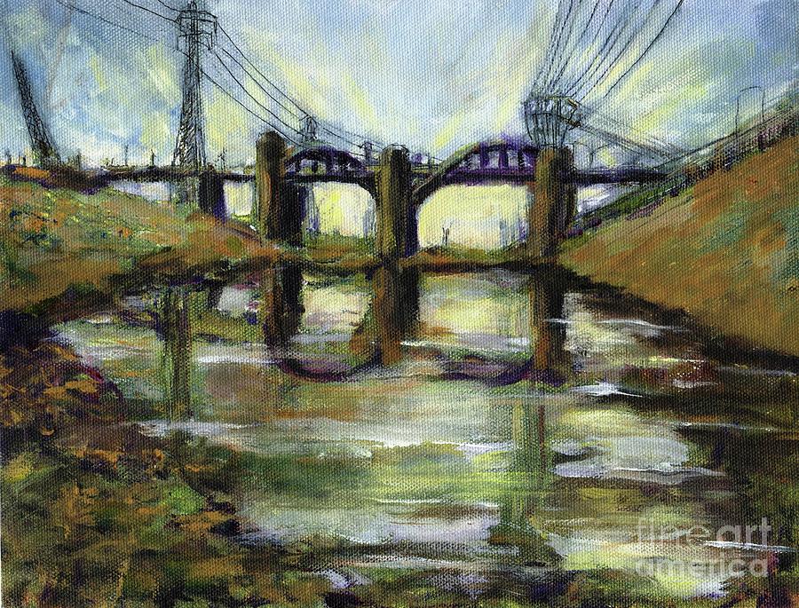 Los Angeles Painting - LA River 6th Street Bidge by Randy Sprout