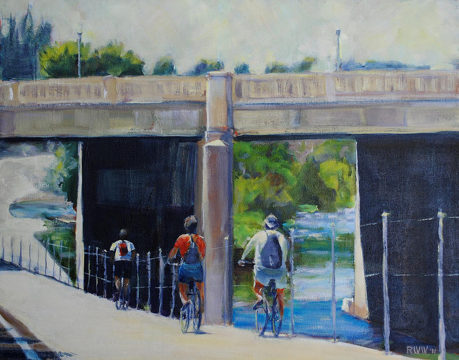 LA River Bikepath Painting by Richard  Willson