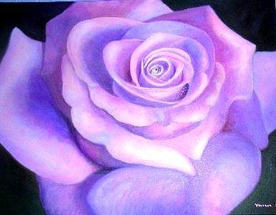 La rose Painting by Marie-Line Vasseur