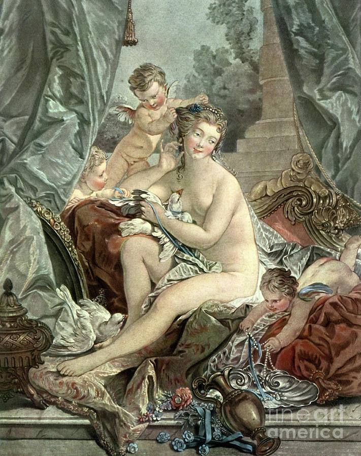 La Toilette de Venus  The Toilet of Venus Painting by Francois Janinet