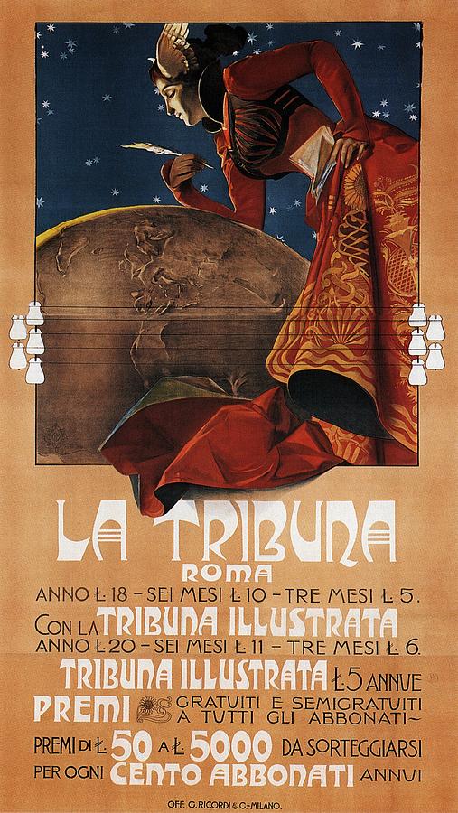 La Tribuna Roma - Vintage Exposition Poster Painting by Studio Grafiikka
