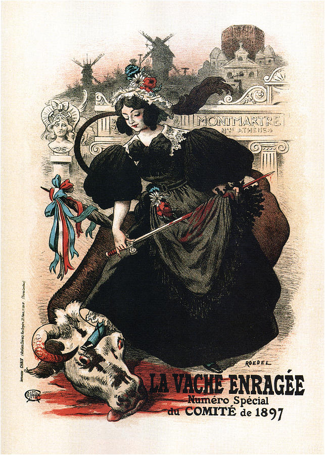 La Vacke Engragee - Magazine Cover - Vintage Art Nouveau Poster Mixed Media