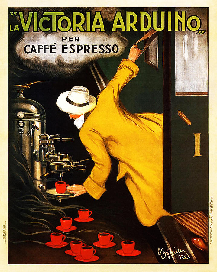 La Victortoria Ardunio Caffe Expresso - Leonetto Cappiello Vintage Ad Photograph by Jennifer Rondinelli Reilly - Fine Art Photography