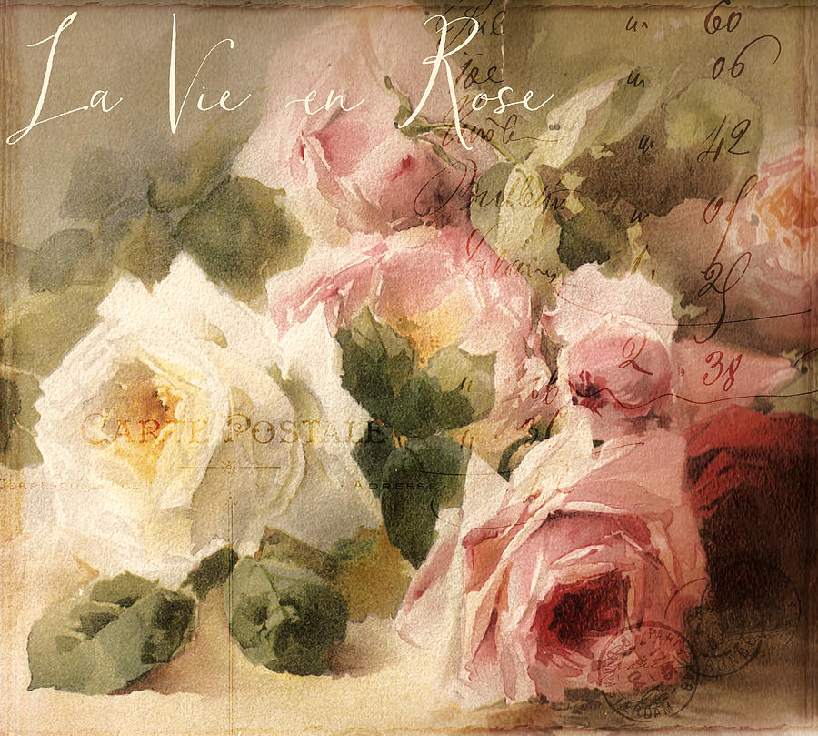 Rose Painting - La Vie en Rose by Mindy Sommers