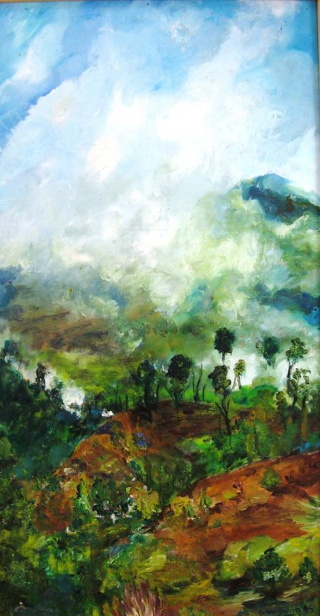 Landscape Painting - La Vista Verde by Doris Cohen