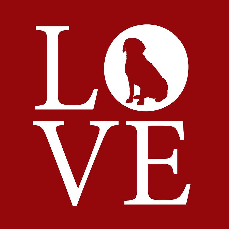 Dog Digital Art - Labrador Love Red by Nancy Ingersoll