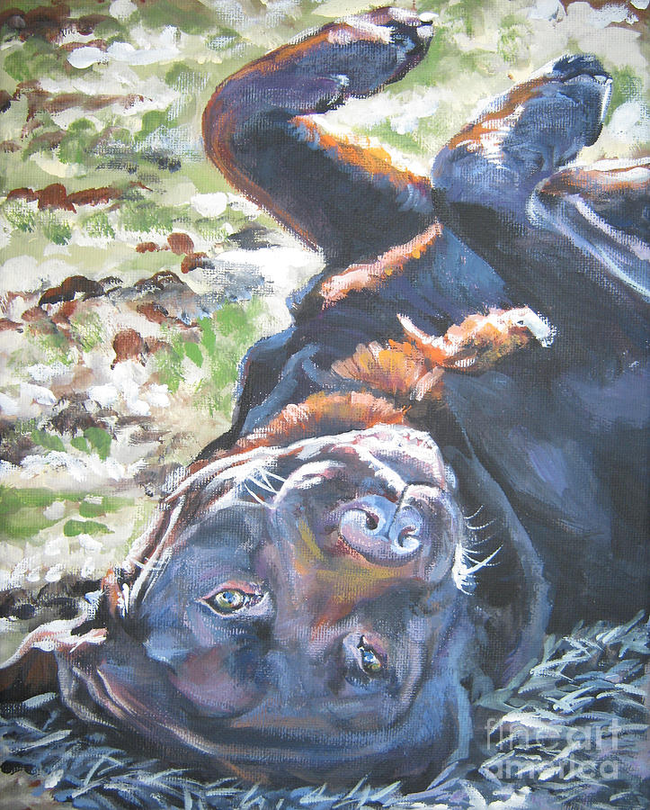 Labrador retriever chocolate fun Painting by Lee Ann Shepard